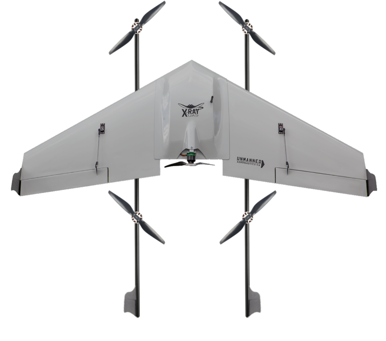 The XRay VT aircraft with VTOL configuration.